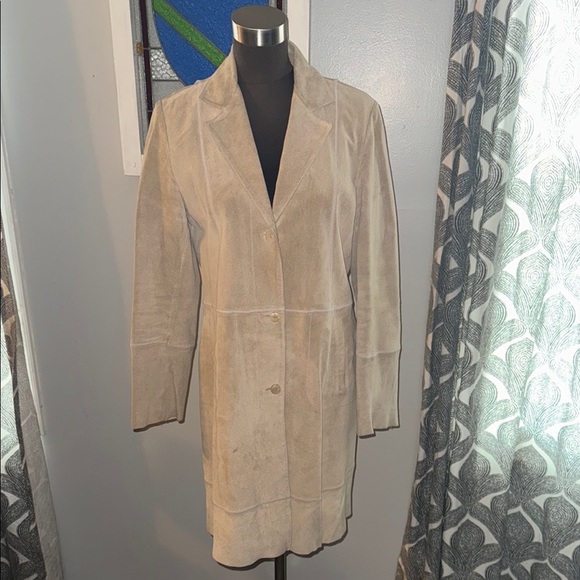 Wilson’s Leather Pelle Studio Beige Suede Coat - Picture 1 of 12